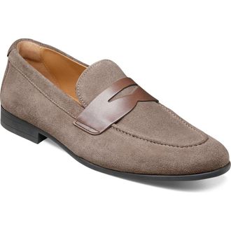 Florsheim Modena Moc Toe Penny Loafer in Gray Suede at Nordstrom, Size 10.5