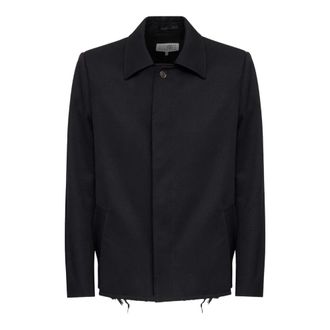 Maison Margiela Light Jackets, male, Black, Size: L Tailored Wool Gabardine Jacket