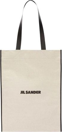 Jil Sander Stijlvolle Border Book Tote Tas - Dames - Shoppers - Beige - ONE Size - Tassen