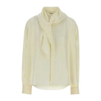 Carven Blouses, female, White, Size: S Sh303 Bow Shirt