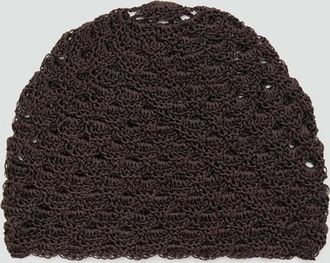 Mango Cappellino crochet cioccolato - Donna - Taglia unica - MANGO
