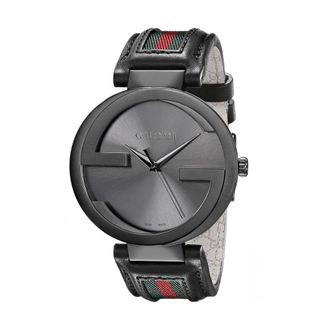 Gucci Accessoires, unisex, Zwart, ONE Size, Leer, Interlocking G Horloge