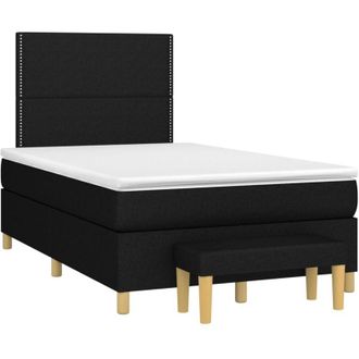 vidaXL Cama Box Spring Con Colch&oacute;n Tela Negro 120x190 Cm Vidaxl