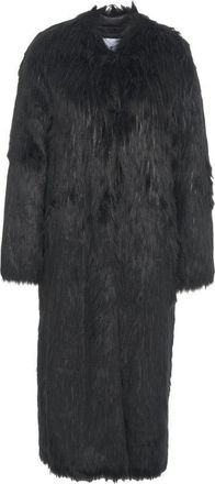 Stand Studio Long Faux Fur Coat With Textured Surface