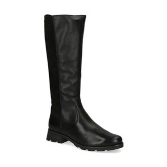 Caprice Stijlvolle zwarte casual laarzen - Dames - Hoge Laarzen - Zwart - 37 EU - Leer - Schoenen
