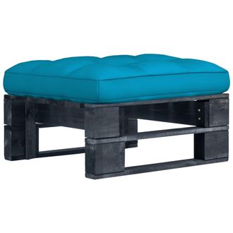 vidaXL Otomana De Jard&iacute;n De Palets Madera De Pino Impregnada Negro Vidaxl