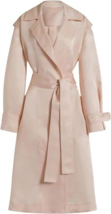Alberta Ferretti Geknoopte Trenchcoat - Dames - Trenchcoats - Roze - L - Jassen