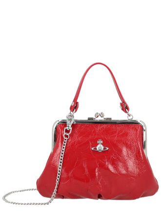 Vivienne Westwood Red Glossy Calf Leather Shoulder Bag
