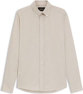 BOSS Checked slim-fit shirt in cotton flannel