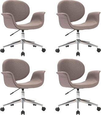 vidaXL Sillas De Comedor Giratorias 4 Unidades Tela Color Gris Taupe Vidaxl