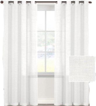 OEM Cortinas Transparentes Con Anillas - Lino - Blanco - 132 X 160 Cm