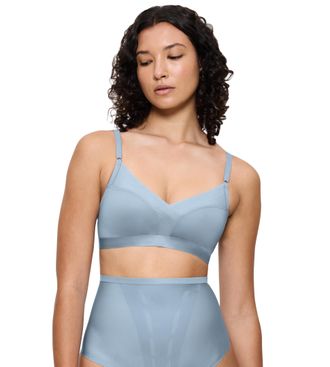 Triumph B&uuml;gelloser BH TRIUMPH Shape Smart, Damen, Gr. 1, N-Gr, chambray, Microtouch, Obermaterial: 69% Polyamid, 31% Elasthan, unifarben, BHs B&uuml;gelloser BH, g
