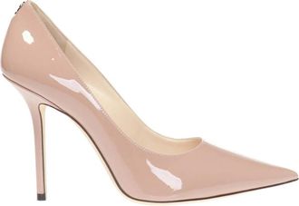 Jimmy Choo London Love Stiletto Pumps met Logo - Dames - Pumps - Roze - 39 1/2 EU - Leer - Schoenen