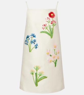 LEO LIN Leia embellished wool and silk minidress