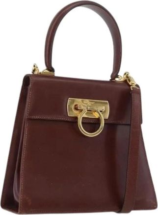 Ferragamo Pre-owned Handbags, female, Brown, Size: ONE SIZE Pre-owned Hand Bag