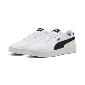 Puma Sneaker PUMA COURT CLASSIC CLEAN, Damen, Gr. 42,5, puma wei&szlig;, puma schwarz, Synthetik, Schuhe Sneaker