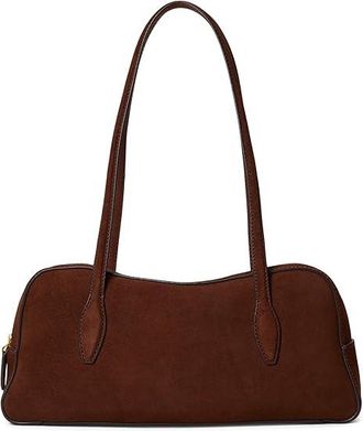 Madewell Suede E/W Satchel Shoulder Bag Shoulder Womens Handbags Soft Mahogany, Leather