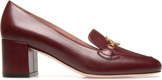 Bally 50mm Obrien logo-plaque pumps - women - Calf Leather/Calf Leather/Goat Skin - 36.5 - Brown