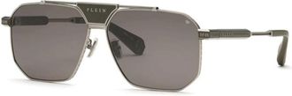 Philipp Plein Authentieke stijlvolle brillen met eersteklas service - unisex - Zonnebrillen - Grijs - 63 MM - Accessoires