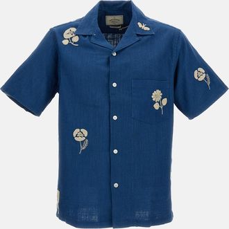 Portuguese Flannel Camicia In Ramie Con Ricami