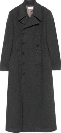 The Nina Studio Parma jas met dubbele rij knopen - Grijs