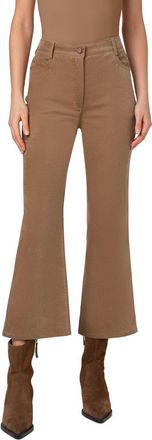 Akris Cali Stretch Velveteen Crop Bootcut Pants in Caramel at Nordstrom, Size 10