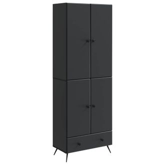 vidaXL Juego De Armarios 2 Uds. Negro Madera De Ingenier&iacute;a Vidaxl