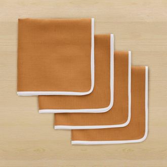 Solino Home Linen Dinner Napkins Set of 4, 20 x 20 Inch for Dining Table, Holiday and Everyday Table Decor - Kensington in Brown Sugar at Nordstrom