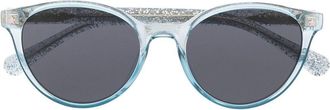 Chiara Ferragni glitter-detail round-frame sunglasses - women - Acetate - 51 - Blue