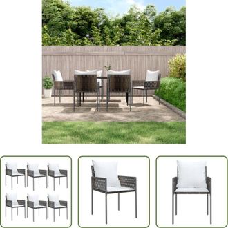 vidaXL vidaXL Cuscini per sedie - Sedie da Giardino con Cuscini 6pz Marroni 54x61x83cm Polyrattan