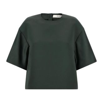 Tela Emily Tela Crop Blouse - Dames - Blouses & Shirts - Groen - Maat: M Zijde