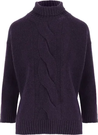 Bruno Manetti Cable-Knit Turtleneck Sweater Crafted