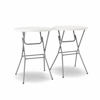 Alice's Garden Mesa alta plegable, set de 2, blanco