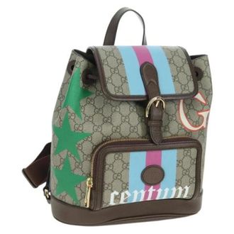 Gucci Pre-owned Plastic Backpack - Dames - Pre-owned - Beige - Maat: ONE Size
