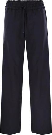 Dondup Marisol Jogger Broek - Dames - Wijde Broeken - Blauw - W27 - Wol - Broeken