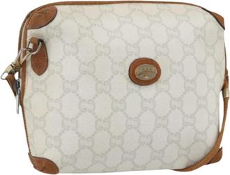 Gucci Pre-owned Cross Body Bags, female, White, Size: ONE SIZE Pre-owned Canvas Cross Body Bag