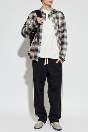 Palm Angels Checked Pattern Shirt, Mens, Grey