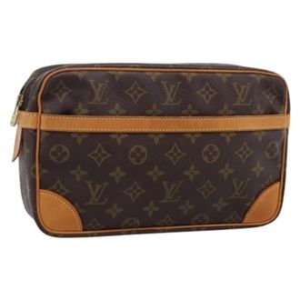 Louis Vuitton Pre-owned Monogram Canvas Clutch - Dames - Pre-owned - Bruin - Maat: ONE Size Leer