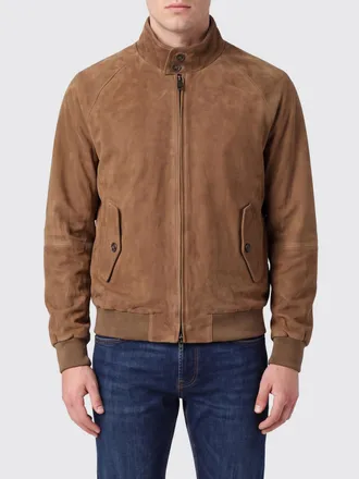 Baracuta Bomber in pelle scamosciata con collo alto e chiusura a zip