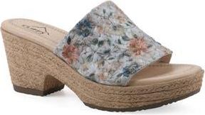 White Mountain Biancia Platform Slide Sandal in Light Blue/Floral/Ivory at Nordstrom Rack, Size 9.5