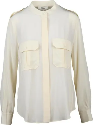 Chlo&eacute; Overhemden, Dames, Wit, M, Chiffon, Coreana Shirt