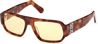 GCDS GD0034 53E Mens Sunglasses Tortoiseshell Size 55