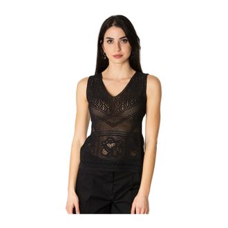 D.exterior Top in pizzo con fiore - - Tops - Donna - Nero - L