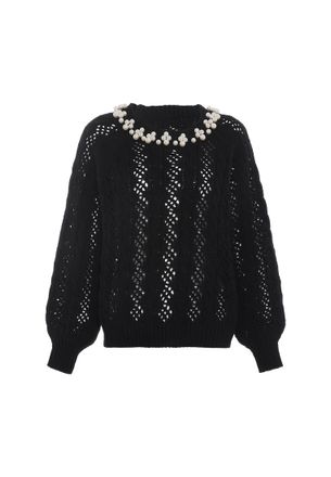 Faina Gebreide trui Dames zwart