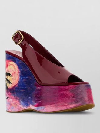 Chlo&eacute; leather wedge sandals