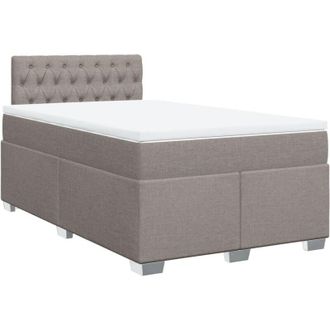 vidaXL Cama Box Spring Con Colch&oacute;n Tela Gris Taupe 120x200 Cm Vidaxl