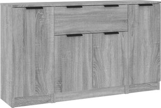 vidaXL Sideboards 3 pcs Grey Sonoma Engineered Wood Vidaxl
