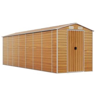 Berkfield Home Garden Shed Light Brown 191x640x198 cm Galvanised Steel | Size: 191 x 640 x 198 cm