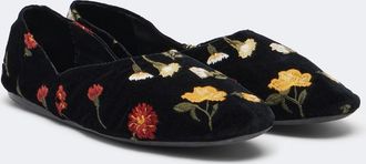 Khaite Jane embroidered velvet ballet flats