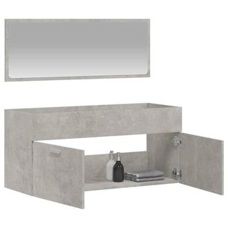 Berkfield Home Durable Bathroom Cabinet with Mirror Concrete Grey Engineered Wood
